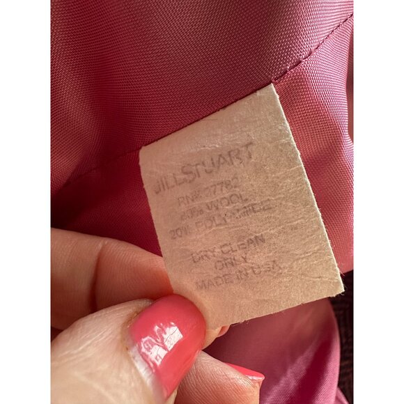 Vtg Jill Stuart Herringbone Wool Coat Womens Size XS Mad Men Retro MCM Timeless - Picture 7 of 8